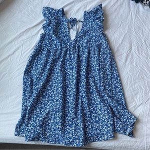 Blue floral babydoll dress